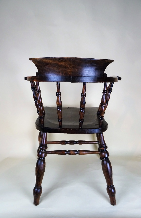 Antique English Smokers Captains Bow Chair (9).JPG